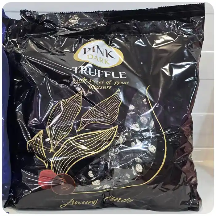قیمت خرید و فروش شکلات ترافل پینک تلخ روسی بسته یک کیلویی